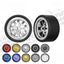 1:64 Ten-Split-Spoke Wheels with Rubber Tires for Model Cars