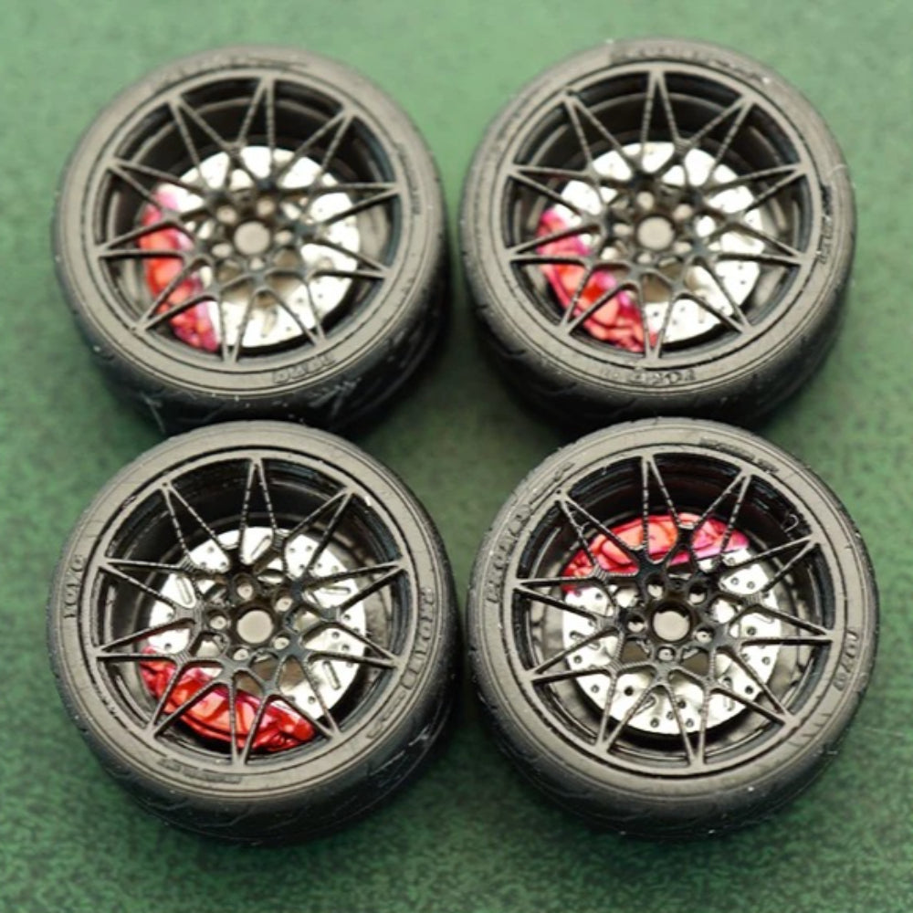 1/64 Bearing Wheels – BMW M4 GTS-Style Rims with Rubber Tires Main image