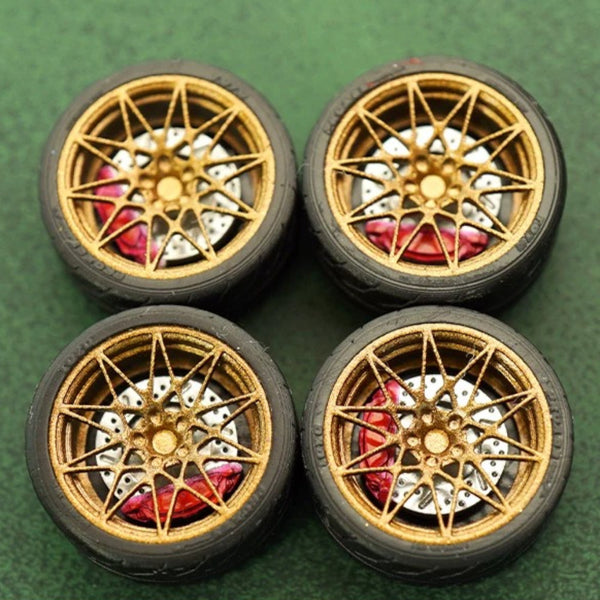 1/64 Bearing Wheels – BMW M4 GTS-Style Rims with Rubber Tires