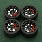 1/64 Bearing Wheels – Rims with Rubber Tires