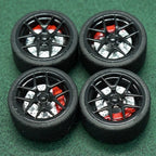 1/64 Bearing Wheels – Ten-Spoke Rims with Rubber Tires