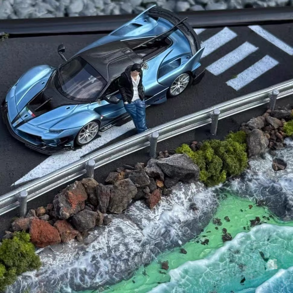 1/64 Handmade Coastal Road Diorama Scene