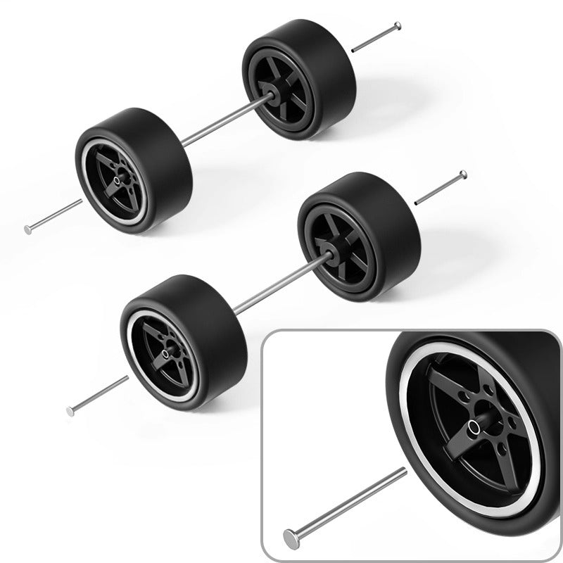 1:64 Five-Spoke Rubber Tires for Diecast Cars