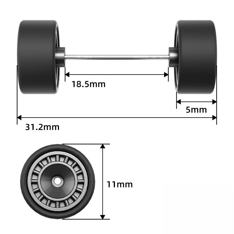 1:64 Full Disc Wheels with Rubber Tires for Model Cars Secondary image