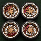 1/64 Bearing Wheels – 10.5 mm Twenty-Spoke Rims with Rubber Tires