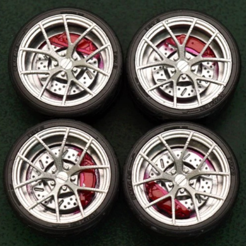 1/64 Bearing Wheels – BBS RI-A-Style Rims with Rubber Tires