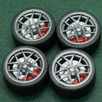 1/64 Bearing Wheels – Ten-Spoke Rims with Rubber Tires
