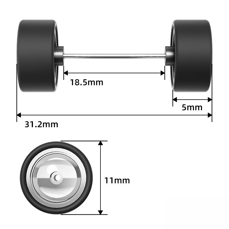 1:64 Spherical Face Wheels with Rubber Tires for Model Cars