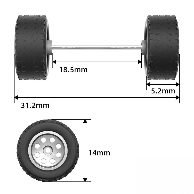 1:64 Off-Road Eight-Hole Wheels with Rubber Tires Secondary image