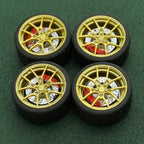 1/64 Bearing Wheels – Rims with Rubber Tires