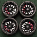 1/64 Bearing Wheels – BBS RX-R-Style Twenty-Spoke Rims with Rubber Tires