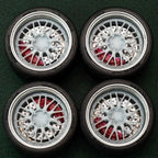1/64 Bearing Wheels – 10.5 mm Twenty-Spoke Rims with Rubber Tires