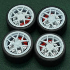 1/64 Bearing Wheels – Ten-Spoke Rims with Rubber Tires