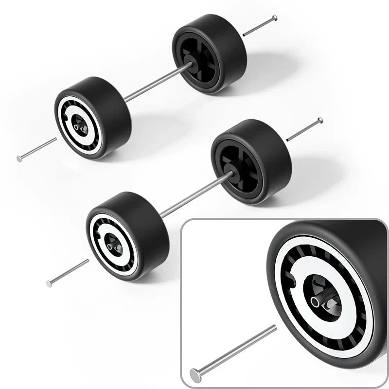 1:64 Scale Mini Disc Wheels with Rubber Tires