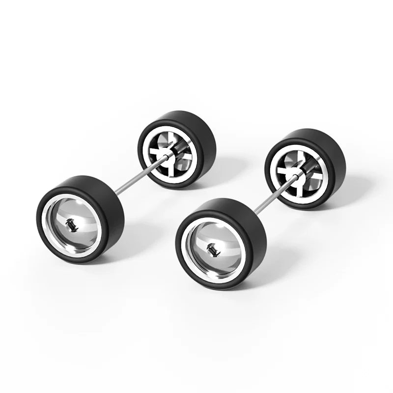 1:64 Spherical Face Wheels with Rubber Tires for Model Cars
