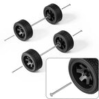 1:64 Six-Spoke Wheels with Treaded Rubber Tires for Model Cars