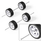 1:64 Six-Spoke Wheels with Treaded Rubber Tires for Model Cars