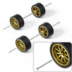 1:64 Ten-Spoke Rubber Tires for Diecast Cars