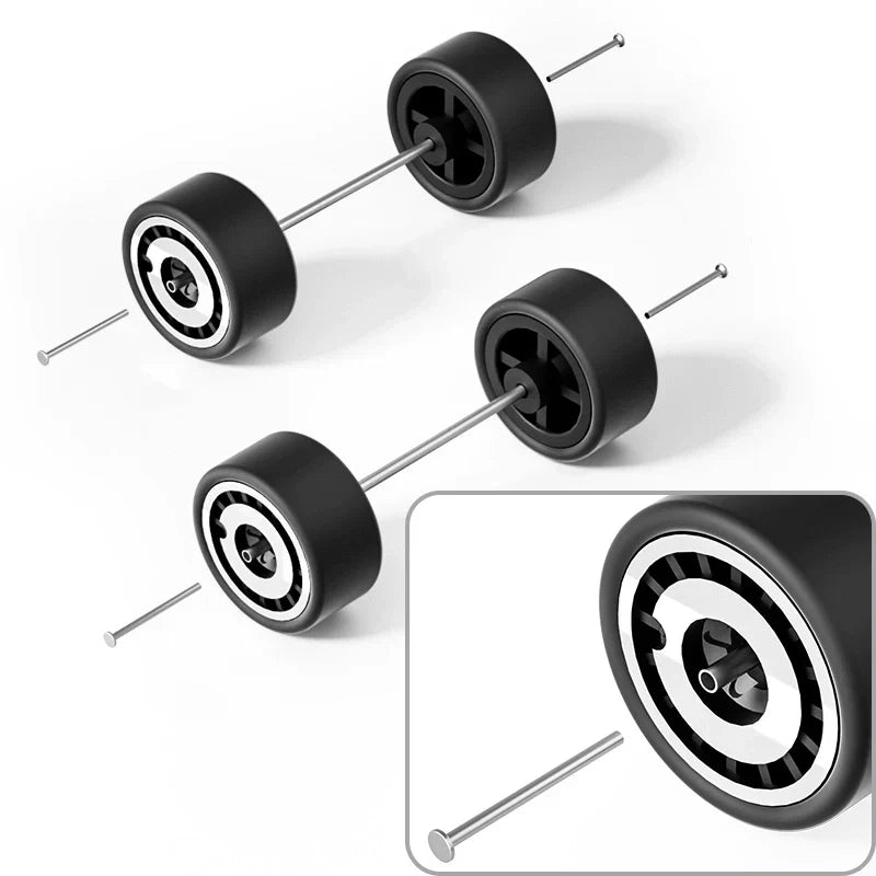 1:64 Scale Mini Disc Wheels with Rubber Tires