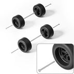 1:64 Cross-Spoke Wheels with Rubber Tires for Model Cars