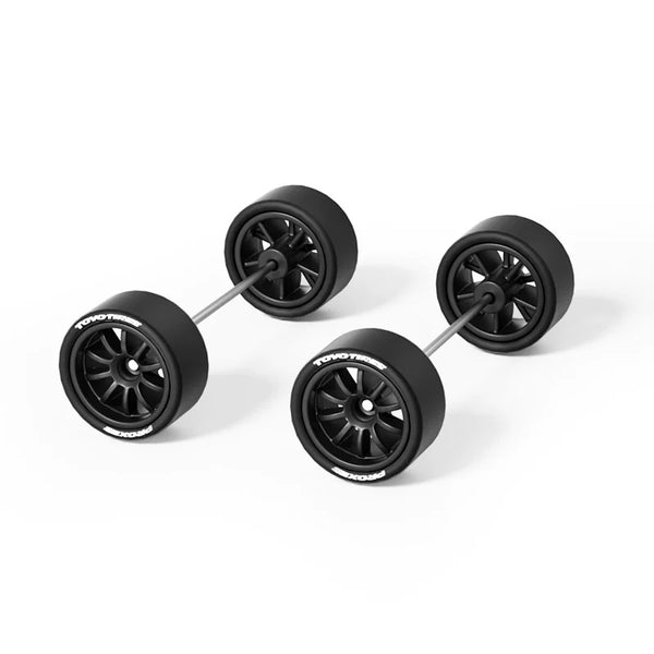1:64 Ten-Spoke Wheels with Rubber Tires for Model Cars