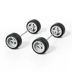 1:64 Cross-Spoke Wheels with Rubber Tires for Model Cars