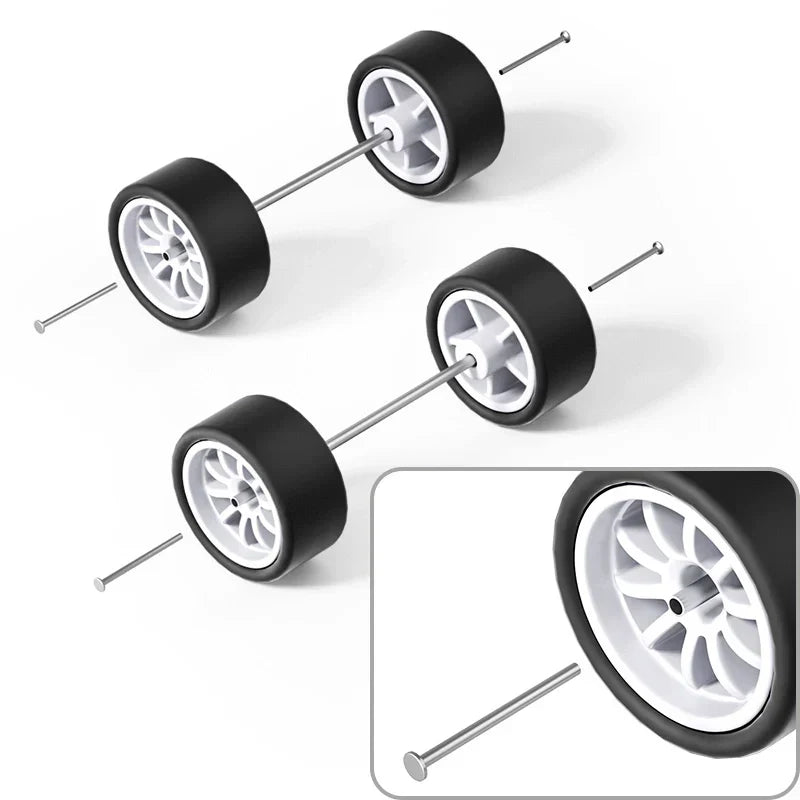 1:64 Ten-Spoke Rubber Tires for Diecast Cars