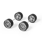1:64 Ten-Spoke Wheels with Rubber Tires for Model Cars