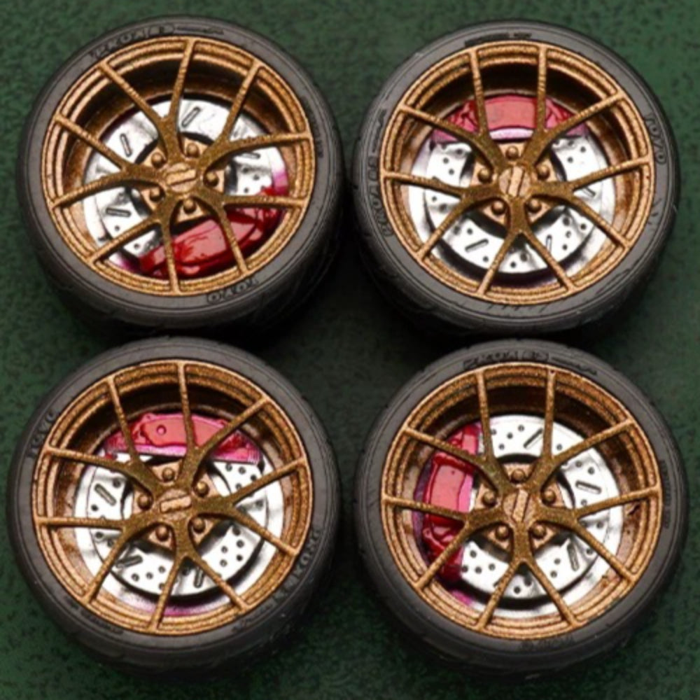1/64 Bearing Wheels – BBS RI-A-Style Rims with Rubber Tires