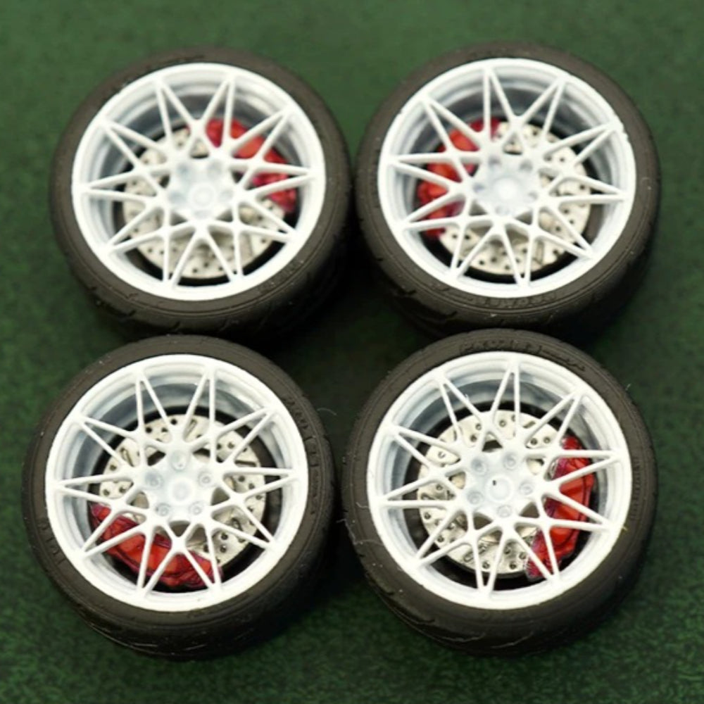 1/64 Bearing Wheels – BMW M4 GTS-Style Rims with Rubber Tires