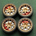 1/64 Bearing Wheels – BBS-Style Rims with Rubber Tires
