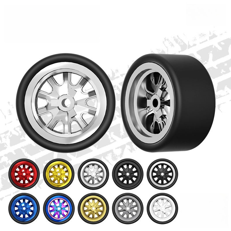 1:64 Ten-Split-Spoke Wheels with Rubber Tires for Model Cars Main image