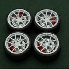 1/64 Bearing Wheels – Rims with Rubber Tires