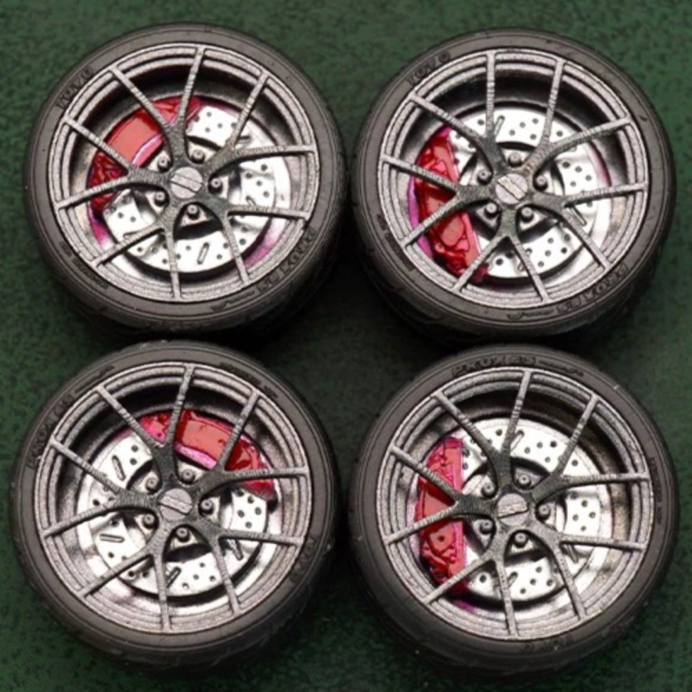 1/64 Bearing Wheels – BBS RI-A-Style Rims with Rubber Tires