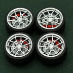 1/64 Bearing Wheels – Rims with Rubber Tires